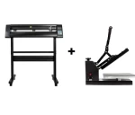 Billig skiltpakke med varmepresse og skjæreplotter Startpakke med standard varmepresse og Redsail skjæreplotter 70 cm